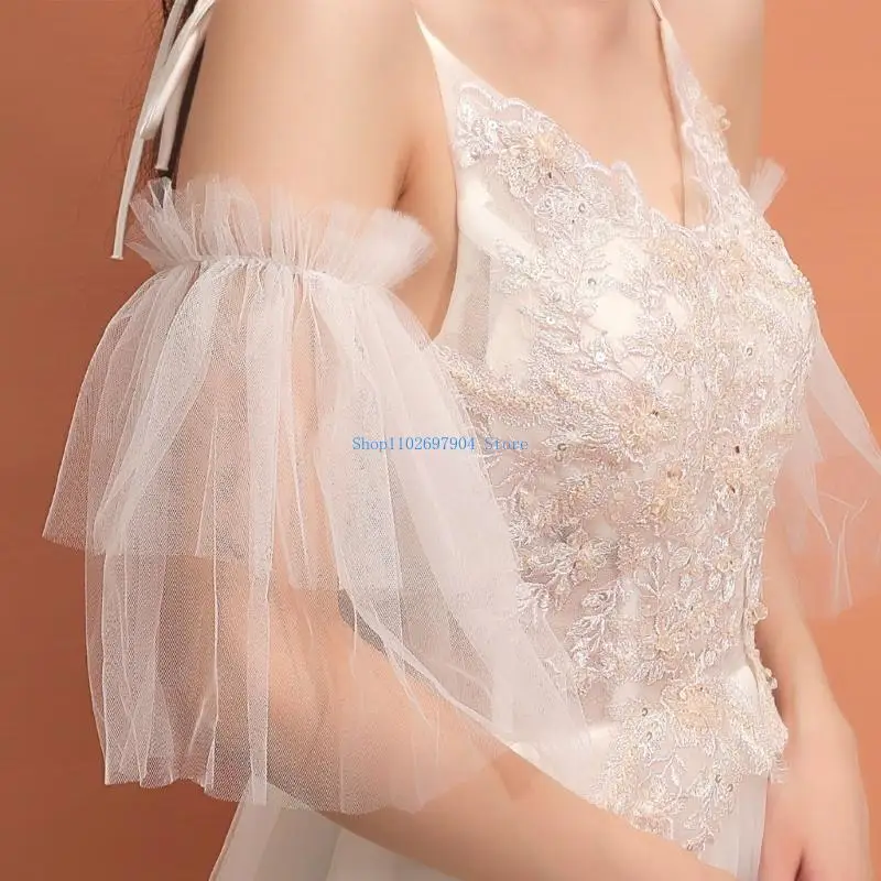 N7YF Fairy Sleeve Detachable Sleeves Wedding Arm Cover Lace Layered Sleeve for Bride
N7YF Fairy Sleeve Detachable Sleeves Wedding Arm Cover Lace Layered Sleeve for Bride