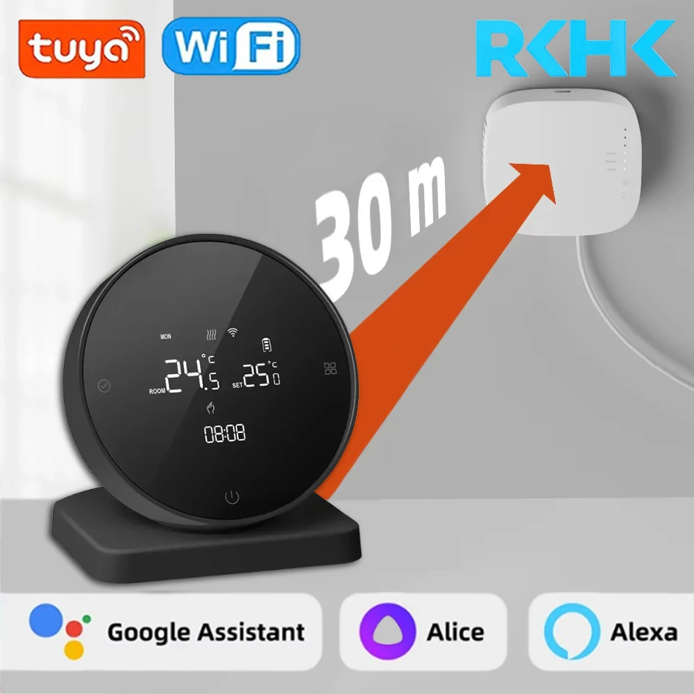 RKHK WiFi Wireless Thermostat for Gas Boiler Tuya Smart RF Heating Temperature Controller Battery Support Alice and Google Home
RKHK WiFi Wireless Thermostat for Gas Boiler Tuya Smart RF Heating Temperature Controller Battery Support Alice and Google Home