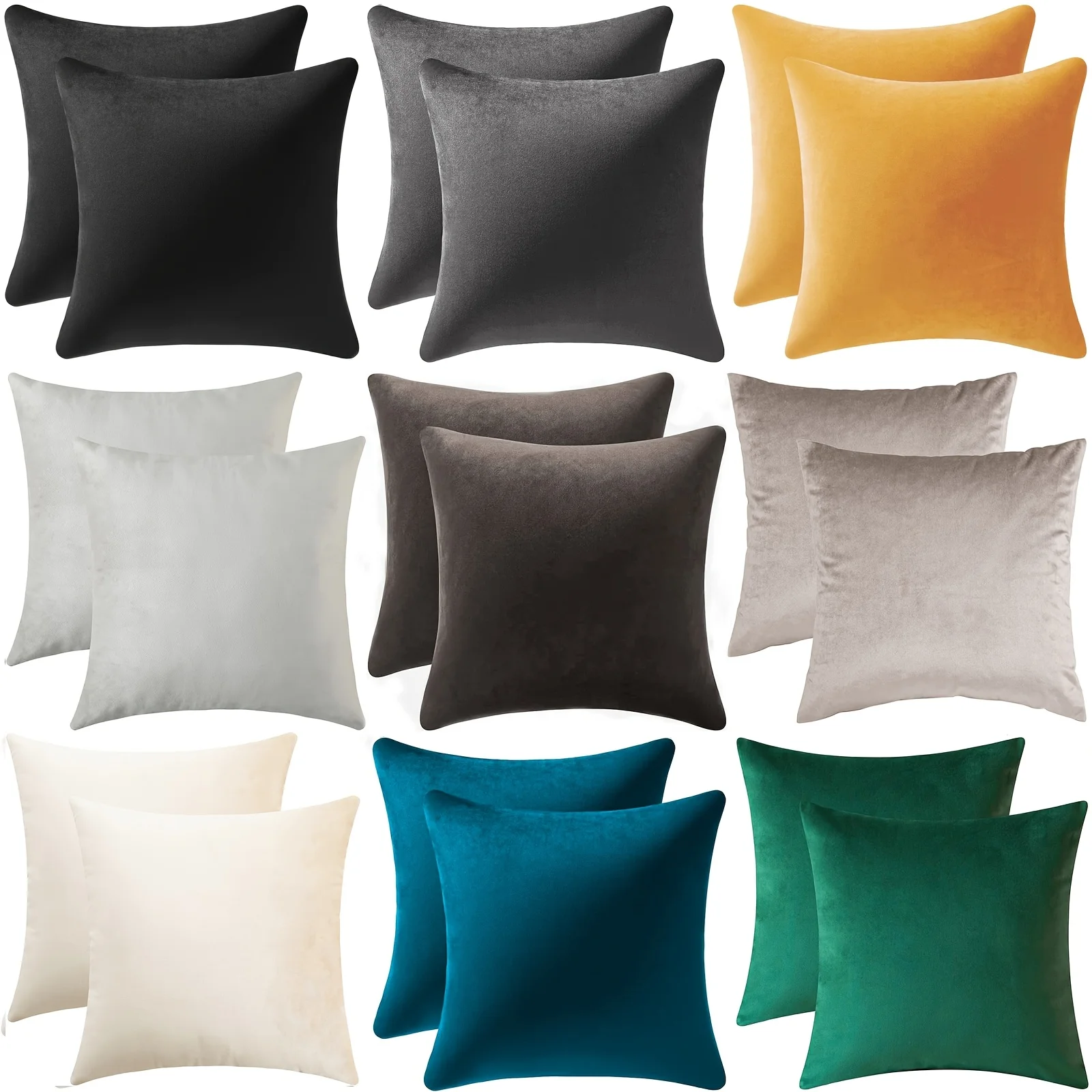 Velvet Throw Pillow Covers 20x20 Inches - Soft, Woven Decorative Cushion Cases with Zipper Closure for Sofa, Bed, and Car
Velvet Throw Pillow Covers 20x20 Inches - Soft, Woven Decorative Cushion Cases with Zipper Closure for Sofa, Bed, and Car