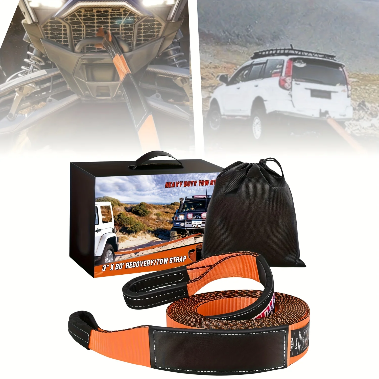 WAYWE 3" X 20' Recovery Tow Strap Has Been Lab Tested to Withstand a Break Strength of 31, 500 Lbs. This Heavy-Duty Off-Road Strap Features Triple Reinforced Loops And Is Ideal for Towing Emergencies. It'S a Perfect Gift for Christmas Or Father'S Da
WAYWE 3" X 20' Recovery Tow Strap Has Been Lab Tested to Withstand a Break Strength of 31, 500 Lbs. This Heavy-Duty Off-Road Strap Features Triple Reinforced Loops And Is Ideal for Towing Emergencies. It'S a Perfect Gift for Christmas Or Father'S Da