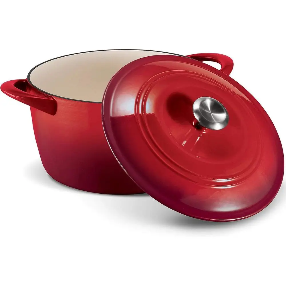 Red 7-Quart Enamel-Coated Round Dutch Oven with Lid
Red 7-Quart Enamel-Coated Round Dutch Oven with Lid