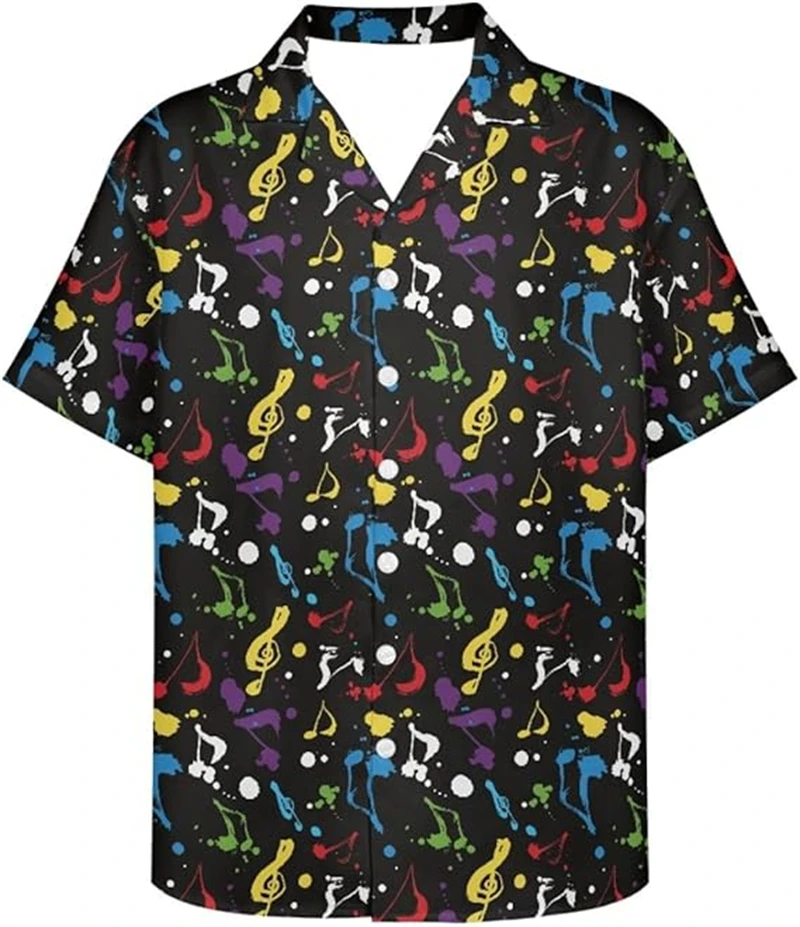 Рубашка с 3D-принтом музыкальных нот, мужская повседневная модная гавайская рубашка с отложным воротником на пуговицах, уличный стиль Харадзюку, трендовая унисекс-блузка Y2K
Рубашка с 3D-принтом музыкальных нот, мужская повседневная модная гавайская рубашка с отложным воротником на пуговицах, уличный стиль Харадзюку, трендовая унисекс-блузка Y2K