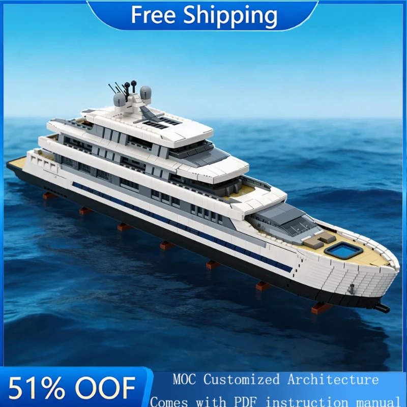 16189 деталей MOC Городской транспорт: Большая белая роскошная яхта, модель-конструктор, креативный набор для сборки, детский пазл, подарок на Рождество
16189 деталей MOC Городской транспорт: Большая белая роскошная яхта, модель-конструктор, креативный набор для сборки, детский пазл, подарок на Рождество