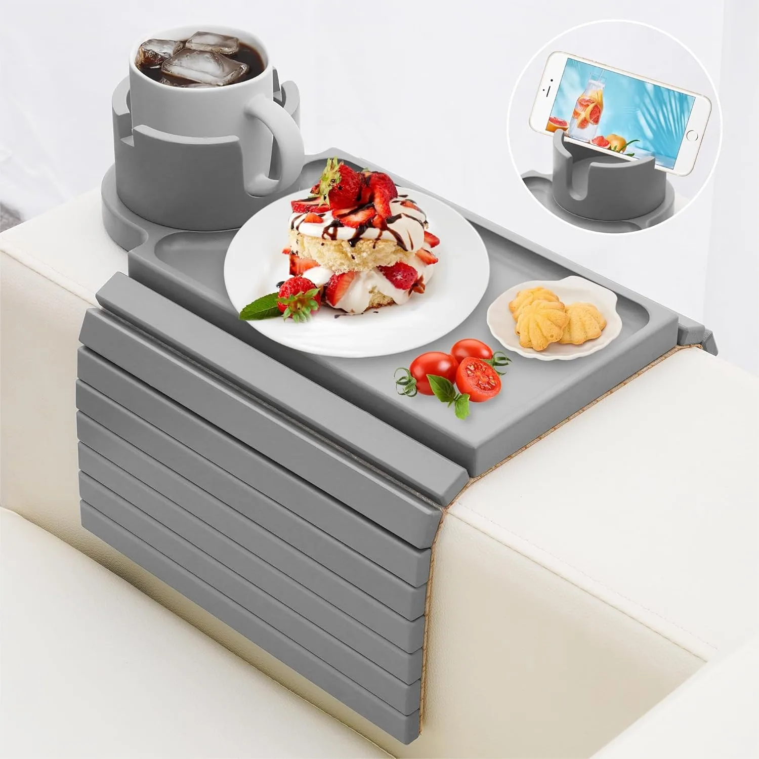 Couch Cup Holder Tray, 3 in 1 Arm Table with 360° Rotating Drink Holder for Wide Sofa Armrest, Foldable Side Table for Drinks
Couch Cup Holder Tray, 3 in 1 Arm Table with 360° Rotating Drink Holder for Wide Sofa Armrest, Foldable Side Table for Drinks