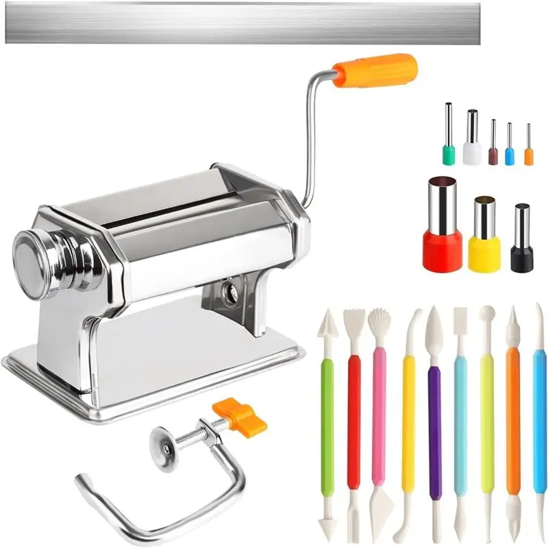 Limited Stock-FF Stainless Steel Polymer Clay Roller Machine Set Clay Presser Machine For DIY Craft Projects
Limited Stock-FF Stainless Steel Polymer Clay Roller Machine Set Clay Presser Machine For DIY Craft Projects