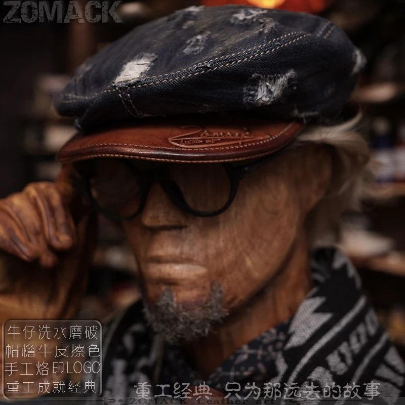 Handmade Amekaji Denim Peaked Cap Men's Retro Newsboy Artistic Female Painter Make Old Ripped Colonel Fashion
Handmade Amekaji Denim Peaked Cap Men's Retro Newsboy Artistic Female Painter Make Old Ripped Colonel Fashion