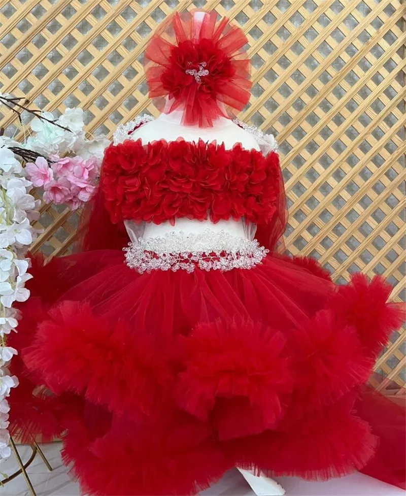 Cute Customized Girls Party Dresses Red Tiered Tulle Puffy Long Tail Flower Girl Dresses Kid Birthday Gown Special Photoshoot
Cute Customized Girls Party Dresses Red Tiered Tulle Puffy Long Tail Flower Girl Dresses Kid Birthday Gown Special Photoshoot