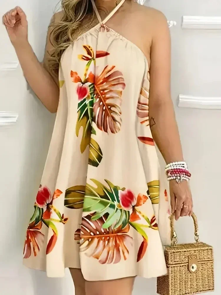 Plus Size 1XL-5XL New Women's Fashion Elegant Floral Print Dress Ladies Casual Sleeveless Summer Beach Halter Loose Dress
Plus Size 1XL-5XL New Women's Fashion Elegant Floral Print Dress Ladies Casual Sleeveless Summer Beach Halter Loose Dress