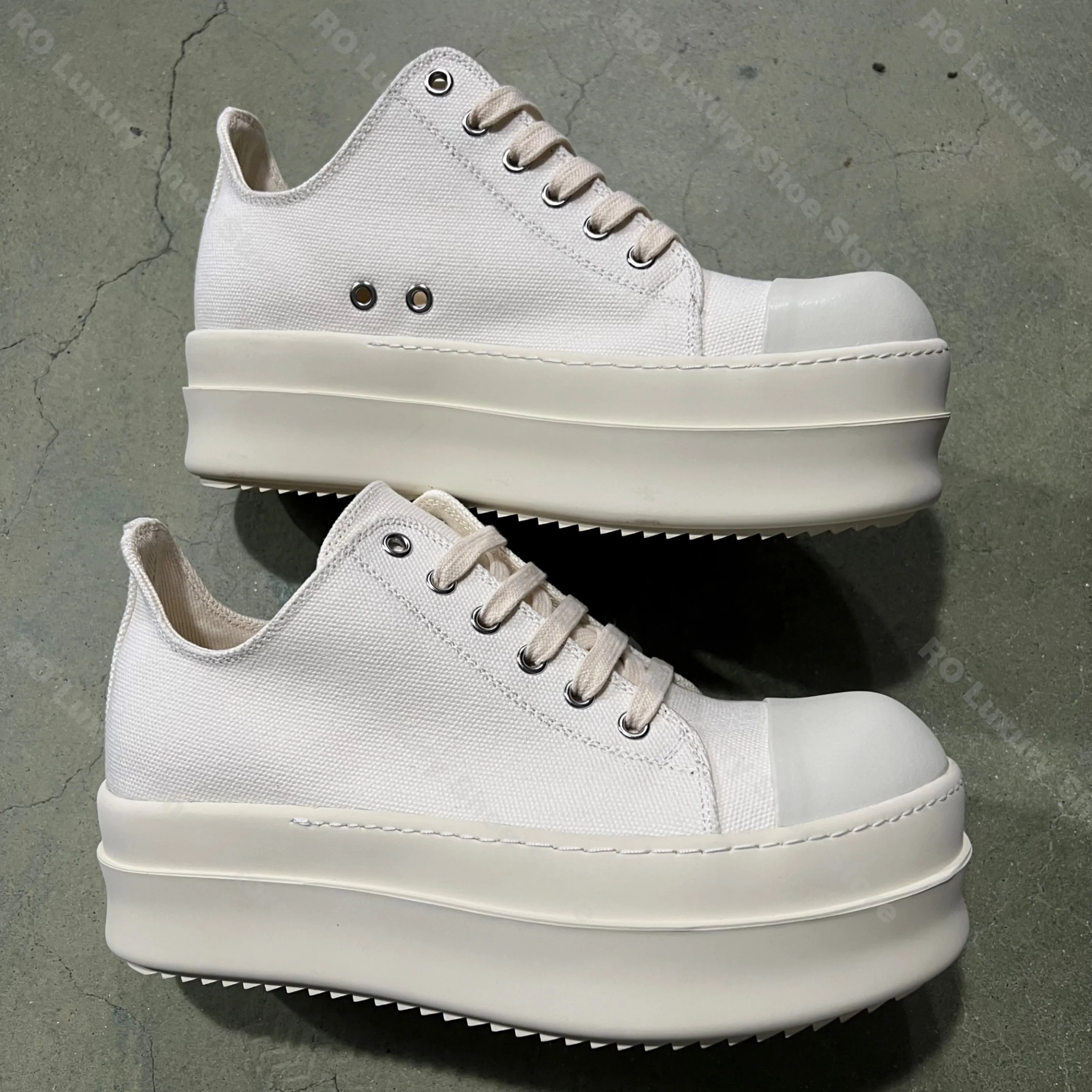 Brand Casual Women Shoe Low Top Footwear 6cm Platform White ricks Canvas Lace Up owens Luxury Trend Thick-sole Flat Shoe
Brand Casual Women Shoe Low Top Footwear 6cm Platform White ricks Canvas Lace Up owens Luxury Trend Thick-sole Flat Shoe