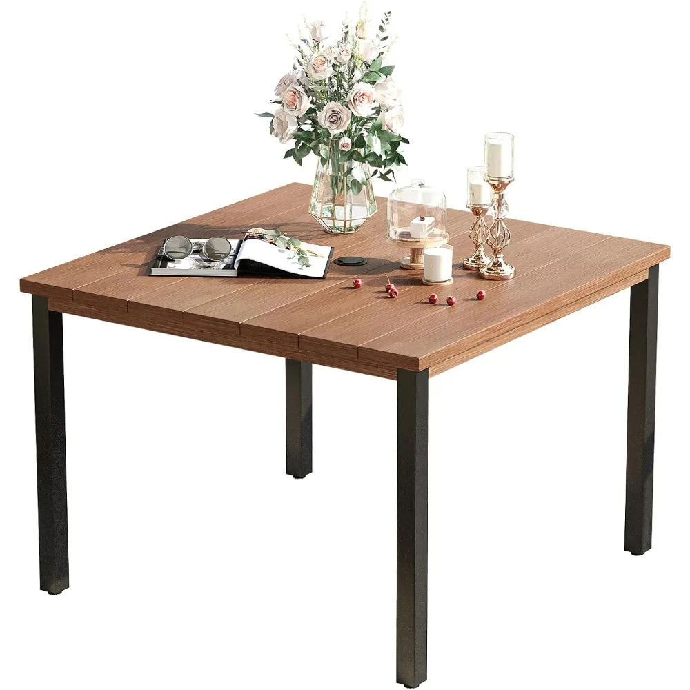 40.2" Square Patio Dining Table for 4, Outdoor Table with Umbrella Hole, All Weather Metal Patio Table for Lawn Garden.
40.2" Square Patio Dining Table for 4, Outdoor Table with Umbrella Hole, All Weather Metal Patio Table for Lawn Garden.