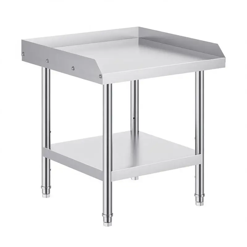 Metal Preparation Station 24 x 24 x 26 Inch For Commercial Kitchen Food Processing Workshop, 3-Sided Backsplash Adjustable Height Heavy Duty Leg Levelers Alloy Construction
Metal Preparation Station 24 x 24 x 26 Inch For Commercial Kitchen Food Processing Workshop, 3-Sided Backsplash Adjustable Height Heavy Duty Leg Levelers Alloy Construction