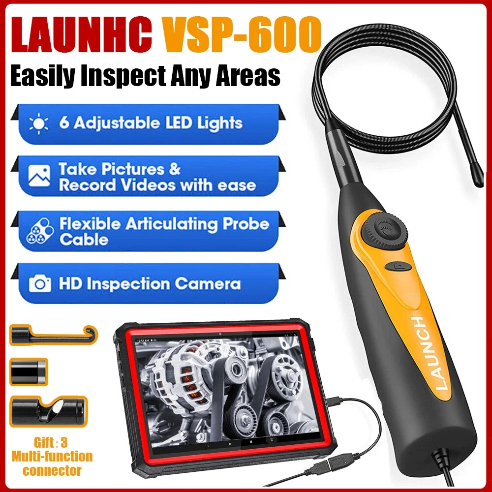 LAUNCH VSP-600 VSP600 HD Videoscope Borescope Inspection Camera 5.5mm Ultra-Thin Lens 2M Cable IP67 6 Adjustable LED Micro USB
LAUNCH VSP-600 VSP600 HD Videoscope Borescope Inspection Camera 5.5mm Ultra-Thin Lens 2M Cable IP67 6 Adjustable LED Micro USB