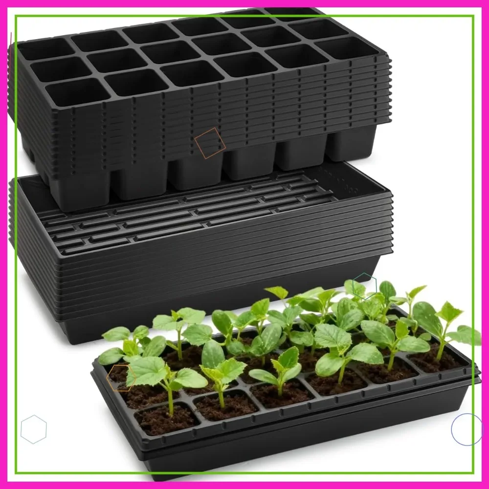 3 Inch Square Pots 18 Cell Seedling Trays with Water Collection Nursery 1020 Trays No Holes for Seeds Starting (20"x10",10 Sets)
3 Inch Square Pots 18 Cell Seedling Trays with Water Collection Nursery 1020 Trays No Holes for Seeds Starting (20"x10",10 Sets)