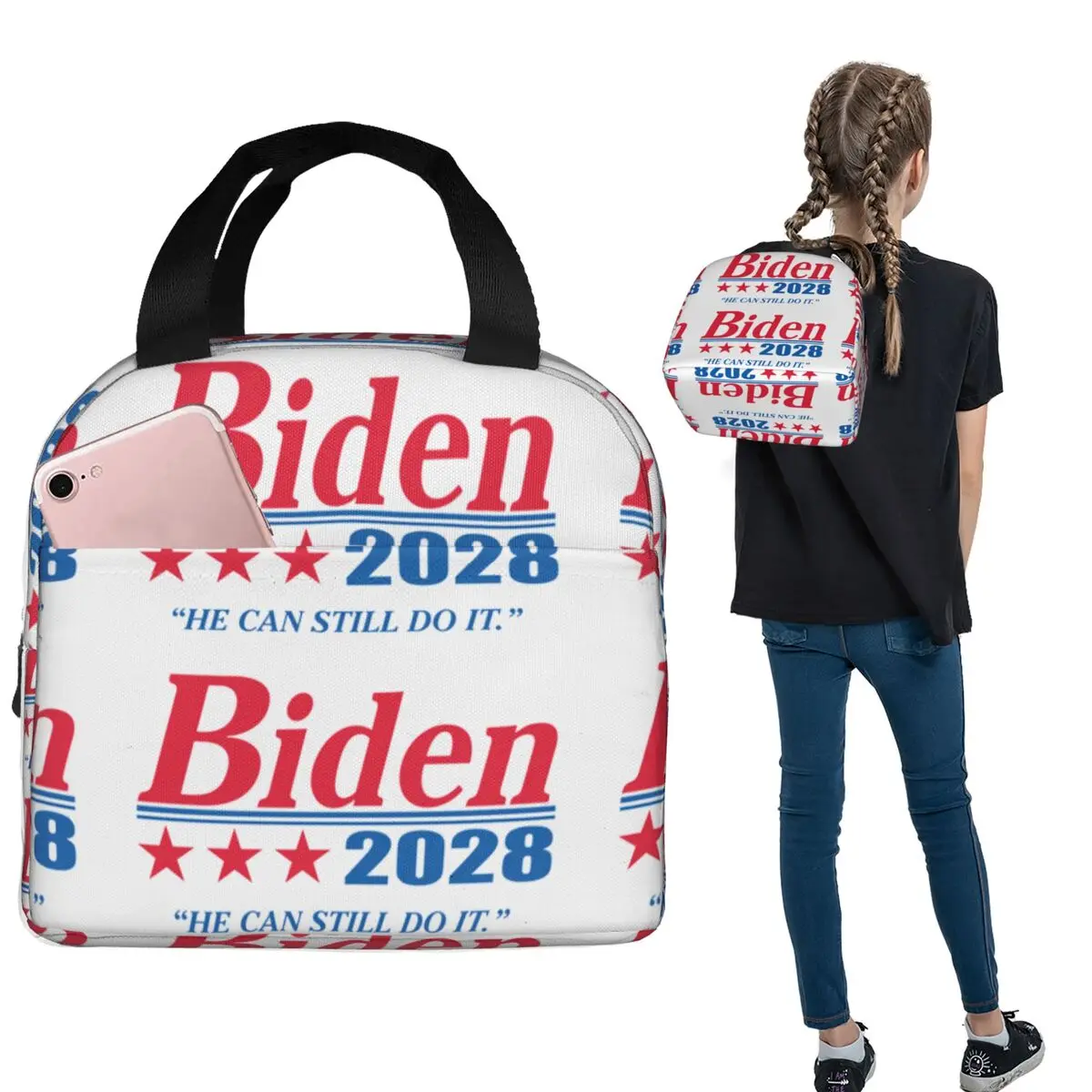 Термосумка для обедов Biden 2028 для женщин и детей, портативная термосумка для еды, термосумка-тоут
Термосумка для обедов Biden 2028 для женщин и детей, портативная термосумка для еды, термосумка-тоут