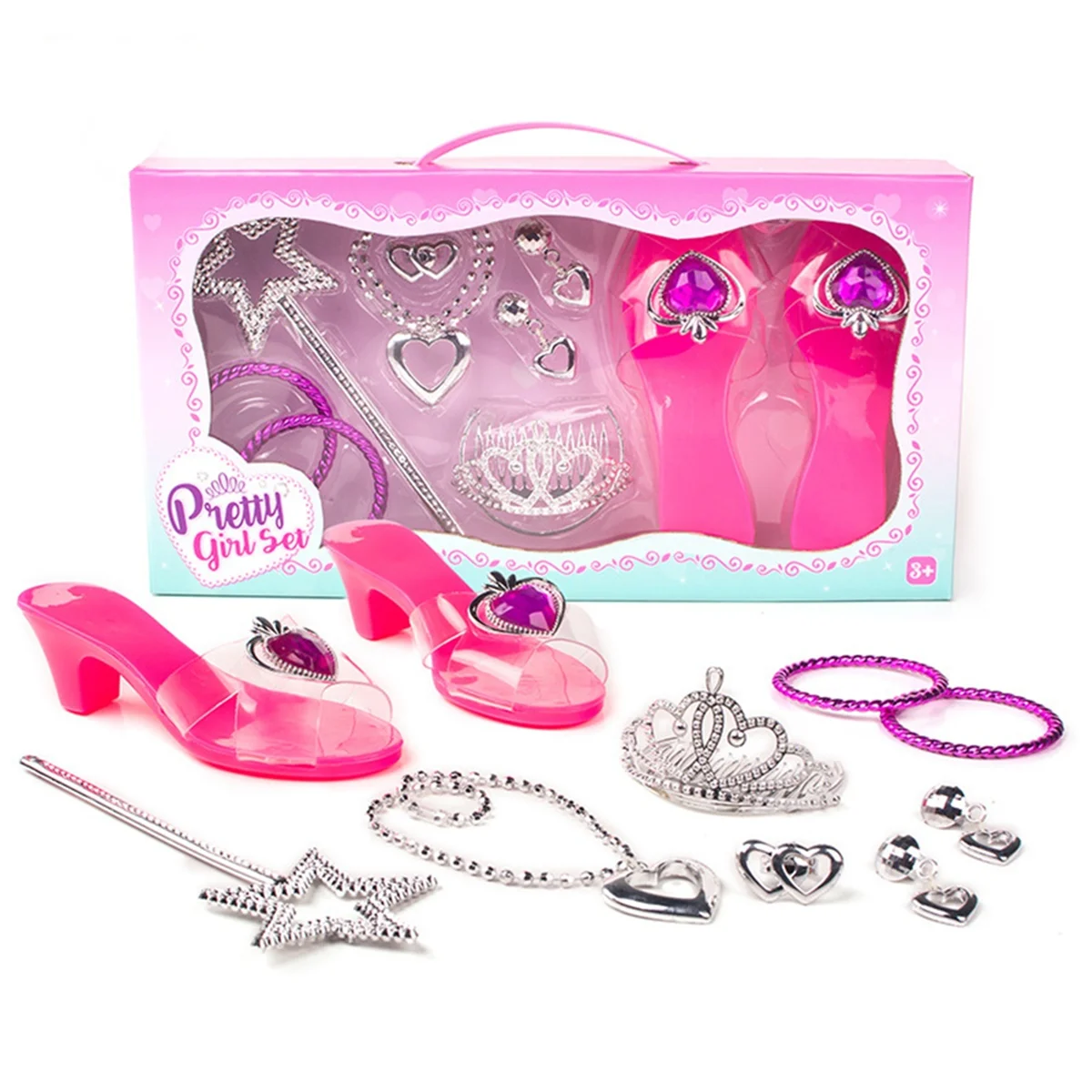 ABFA Princess Dress Up Shoes for Kids Princess Heels Tiaras and Jewelry Set Toddler Gifts for Ages 3, 4, 5, 6,Birthday Gift B
ABFA Princess Dress Up Shoes for Kids Princess Heels Tiaras and Jewelry Set Toddler Gifts for Ages 3, 4, 5, 6,Birthday Gift B