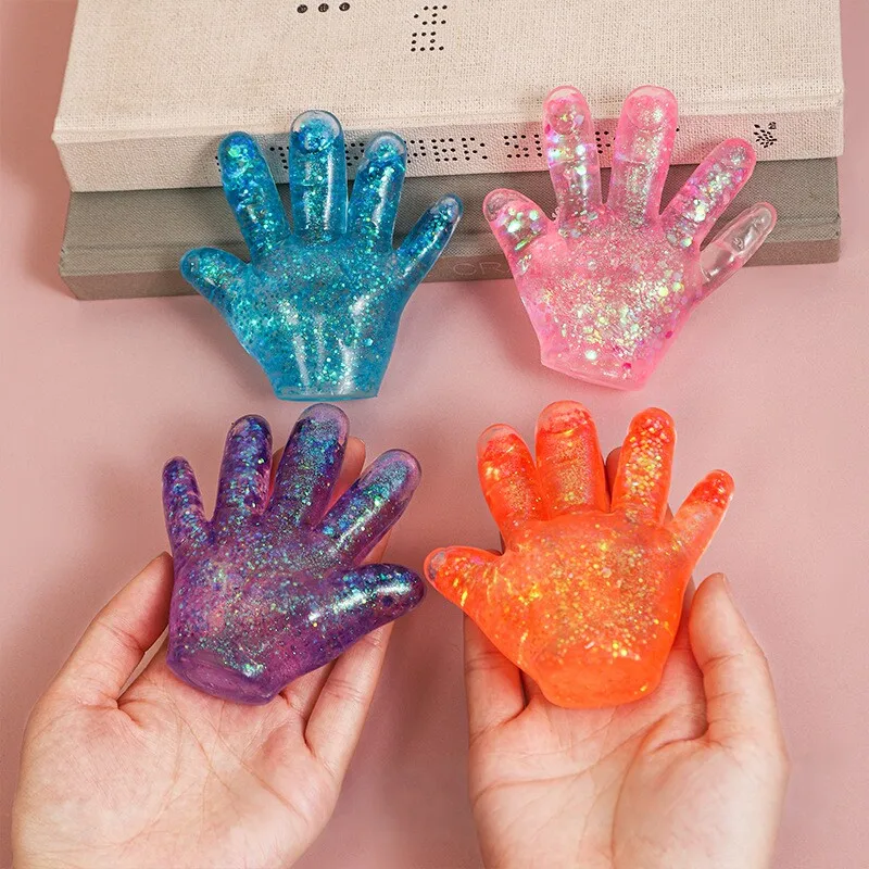 TPR Soft Hand Shaped Squeeze Toy Sequins Slow Rebound Squishy Palm Toy Stress Relief Gadget for Adults and Kids
TPR Soft Hand Shaped Squeeze Toy Sequins Slow Rebound Squishy Palm Toy Stress Relief Gadget for Adults and Kids