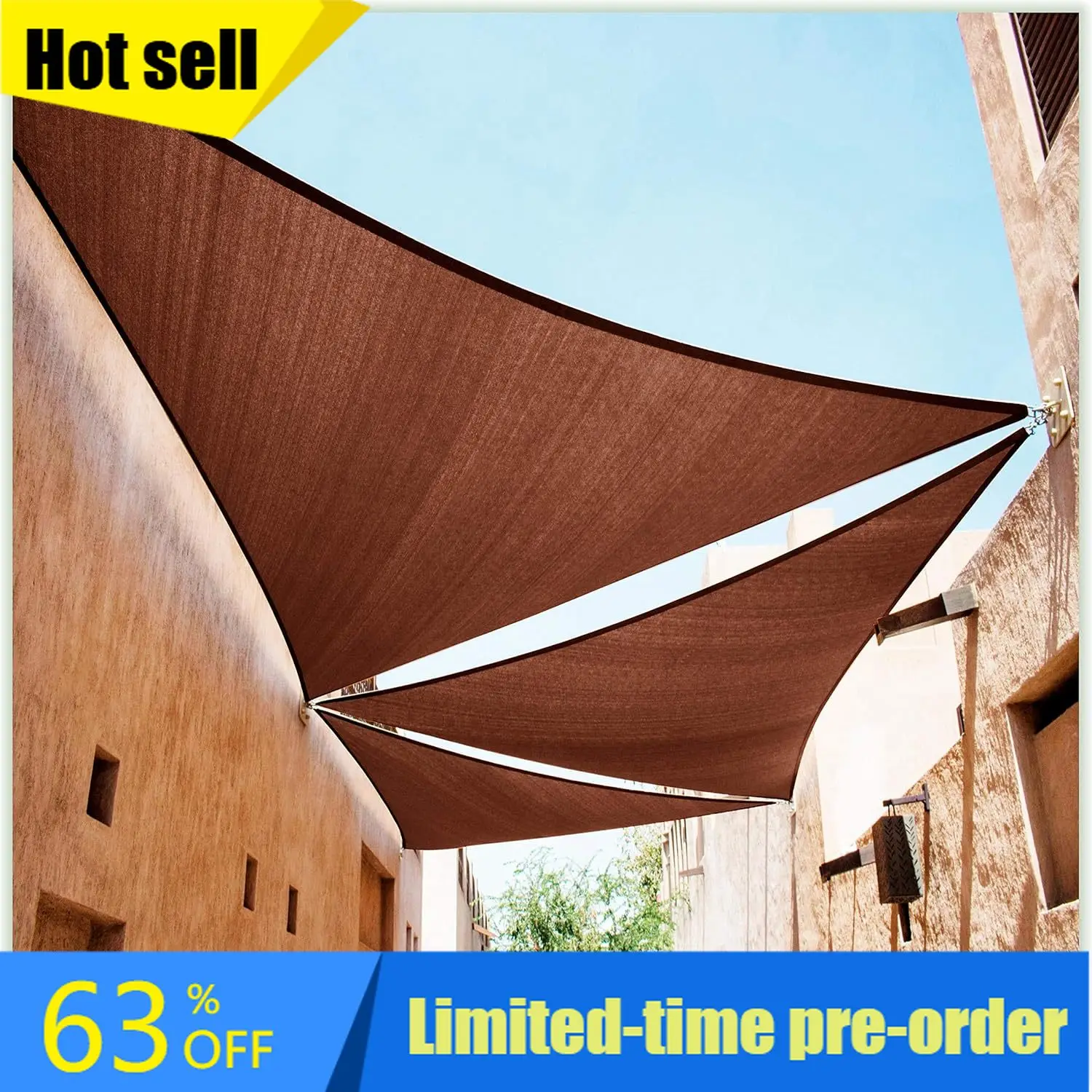 Hot SalesCustom Size CTAPRT20 Order to Make 15' x 20' x 25' Brown Right Triangle Sun Shade Sail Canopy Mesh Fabric UV Block UPF5
Hot SalesCustom Size CTAPRT20 Order to Make 15' x 20' x 25' Brown Right Triangle Sun Shade Sail Canopy Mesh Fabric UV Block UPF5