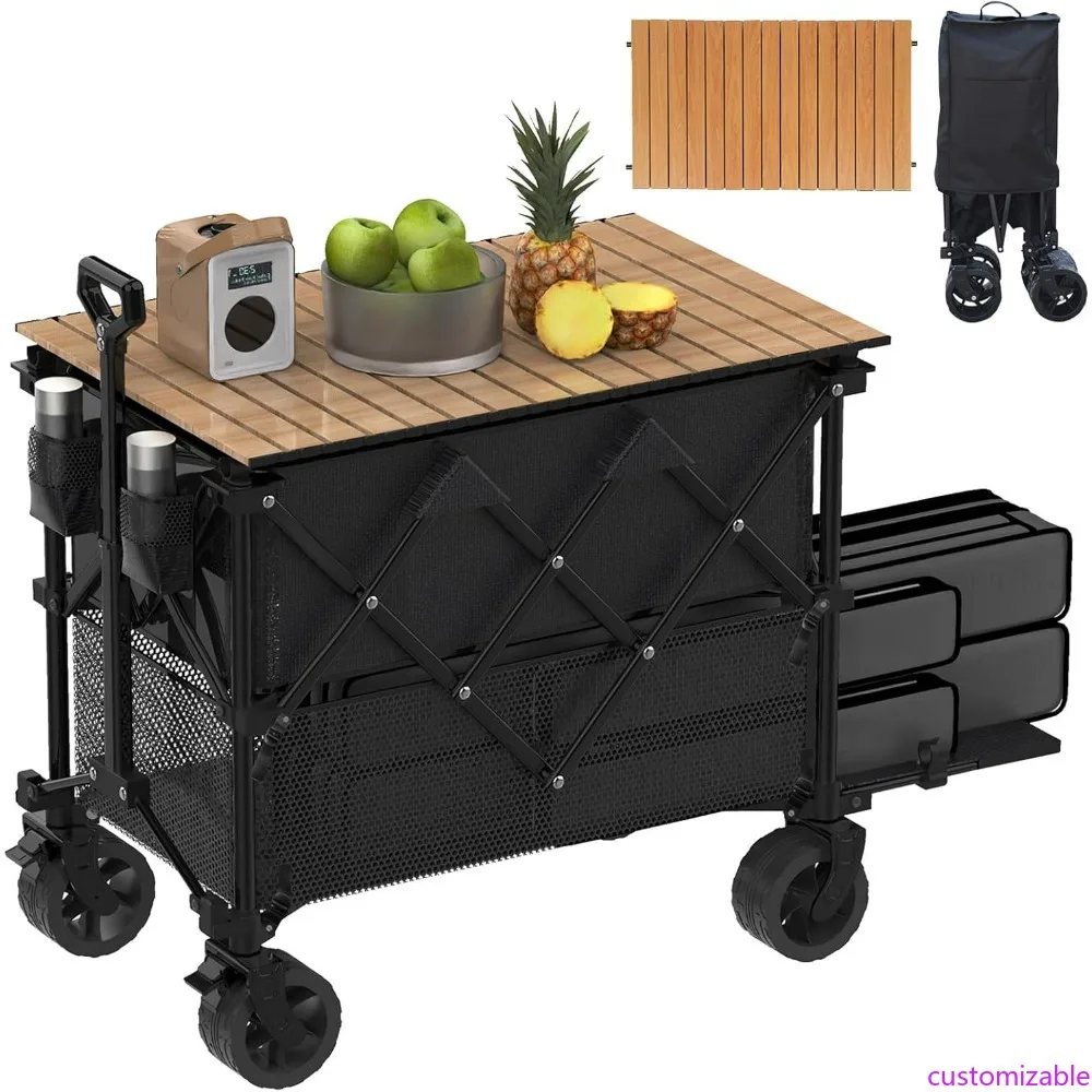 Heavy-Duty Collapsible Utility Wagon with Removable Table, 550lbs Capacity, 400L Capacity, All-Terrain Wheels
Heavy-Duty Collapsible Utility Wagon with Removable Table, 550lbs Capacity, 400L Capacity, All-Terrain Wheels