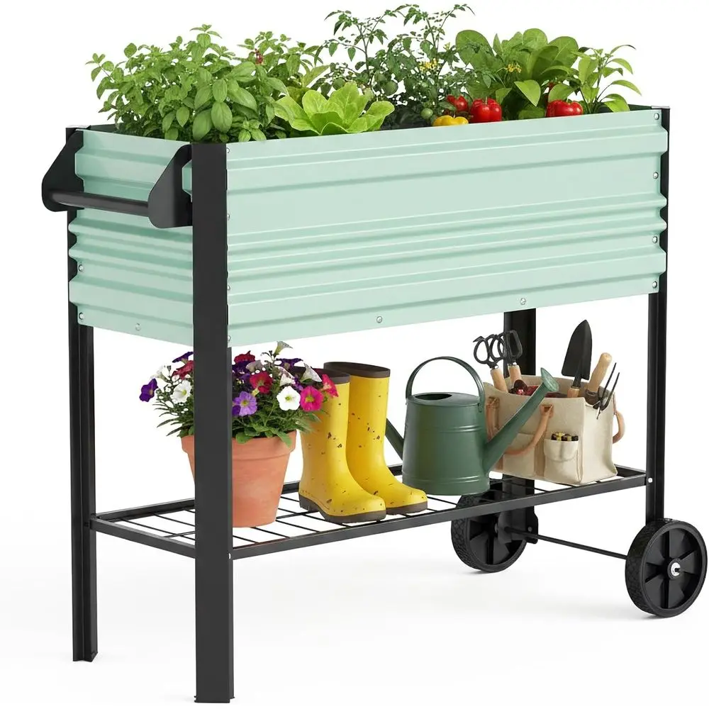 Raised Galvanized Garden Bed with Legs & Wheels, 37x14.6x31.6in, 400LB Capacity, Light Green Elevated Planter for Backyard, Pati
Raised Galvanized Garden Bed with Legs & Wheels, 37x14.6x31.6in, 400LB Capacity, Light Green Elevated Planter for Backyard, Pati