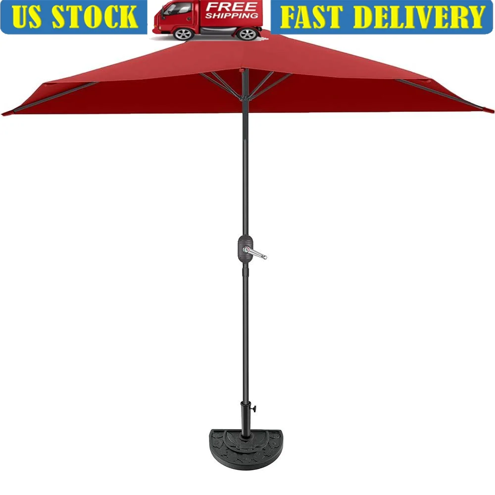 9ft Half Patio Umbrella Easy Crank Shade Weather Resistant Outdoor Sun Rain Protection Weighted Base Balcony Deck Porch
9ft Half Patio Umbrella Easy Crank Shade Weather Resistant Outdoor Sun Rain Protection Weighted Base Balcony Deck Porch