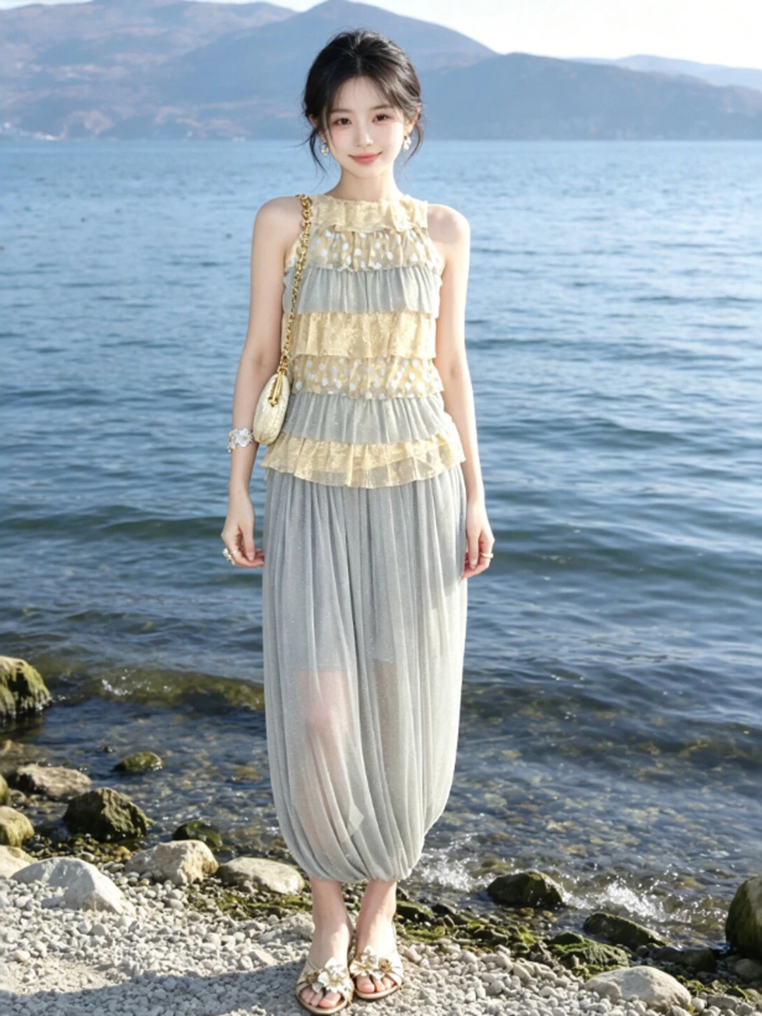 Summer 2026 Women's Fashion Set Unique Beautiful Halter Skirt Full Set OOTD Comfortable Cotton High Waist round Neck Sleeveless
Summer 2026 Women's Fashion Set Unique Beautiful Halter Skirt Full Set OOTD Comfortable Cotton High Waist round Neck Sleeveless