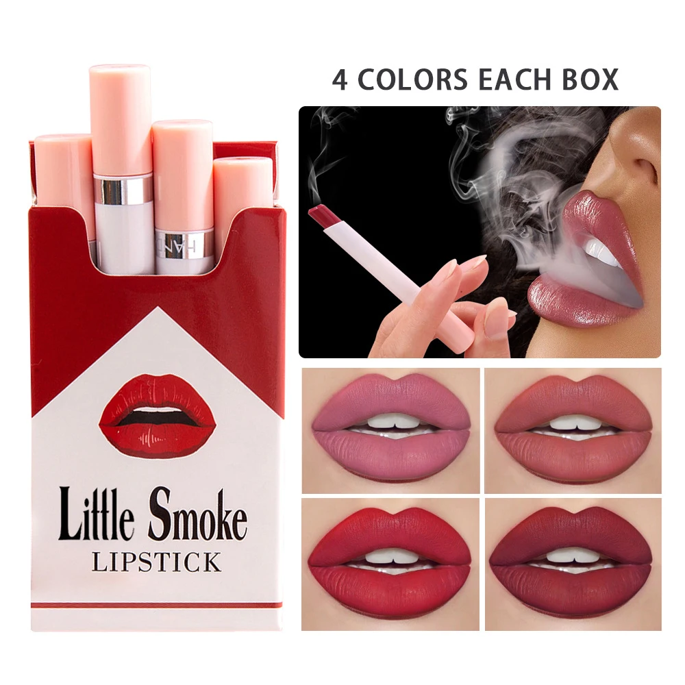 New Cigarette Lipstick Sets 4 Colors/Set Velvet Matte Long-lasting Waterproof Lip stick Sexy Red Shimmer Women Lips Makeup
New Cigarette Lipstick Sets 4 Colors/Set Velvet Matte Long-lasting Waterproof Lip stick Sexy Red Shimmer Women Lips Makeup