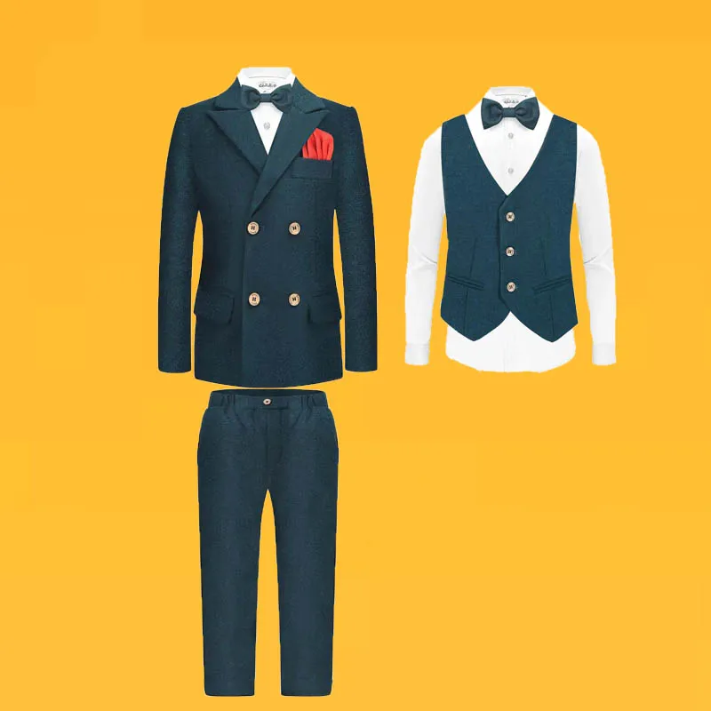 Boys Elegant Green 4Pieces/Set Jacket Vest Trousers Bowtie Blazer Suit Kids Piano Host Stage Show Costume Children Wedding Suit
Boys Elegant Green 4Pieces/Set Jacket Vest Trousers Bowtie Blazer Suit Kids Piano Host Stage Show Costume Children Wedding Suit