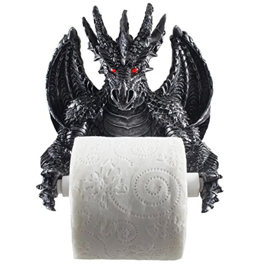 Mythical Winged Dragon Toilet Paper Holder in Metallic Look for Medieval and Gothic Home Decor Bathroom Accessories or Whimsica
Mythical Winged Dragon Toilet Paper Holder in Metallic Look for Medieval and Gothic Home Decor Bathroom Accessories or Whimsica