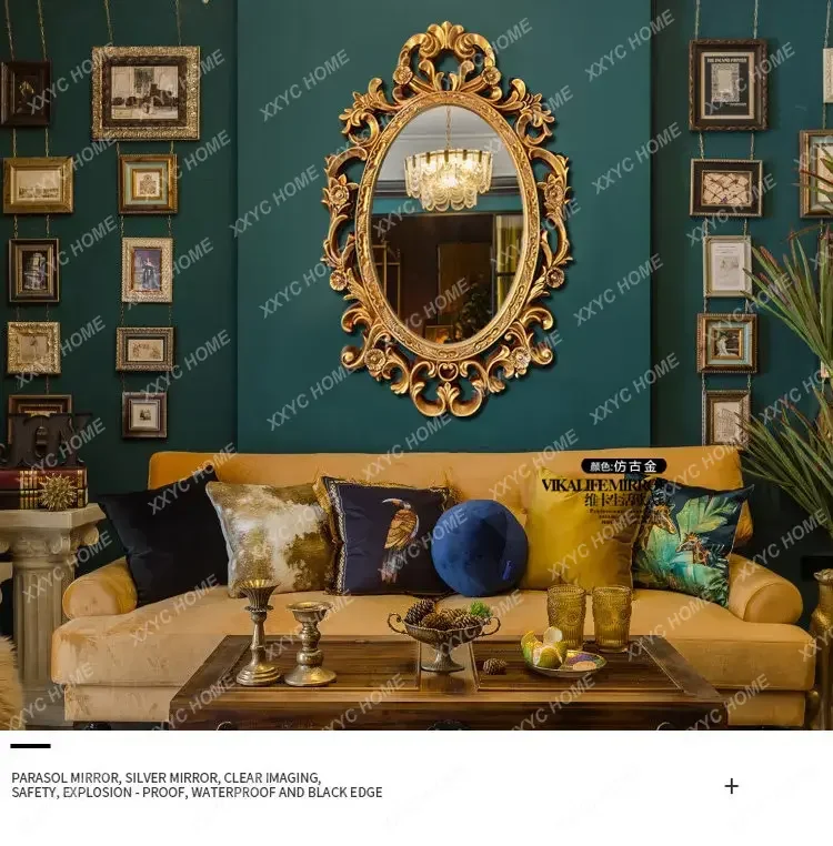 retro oval bathroom mirror hollow decorative makeup mirror wall-mounted mirror frame
retro oval bathroom mirror hollow decorative makeup mirror wall-mounted mirror frame