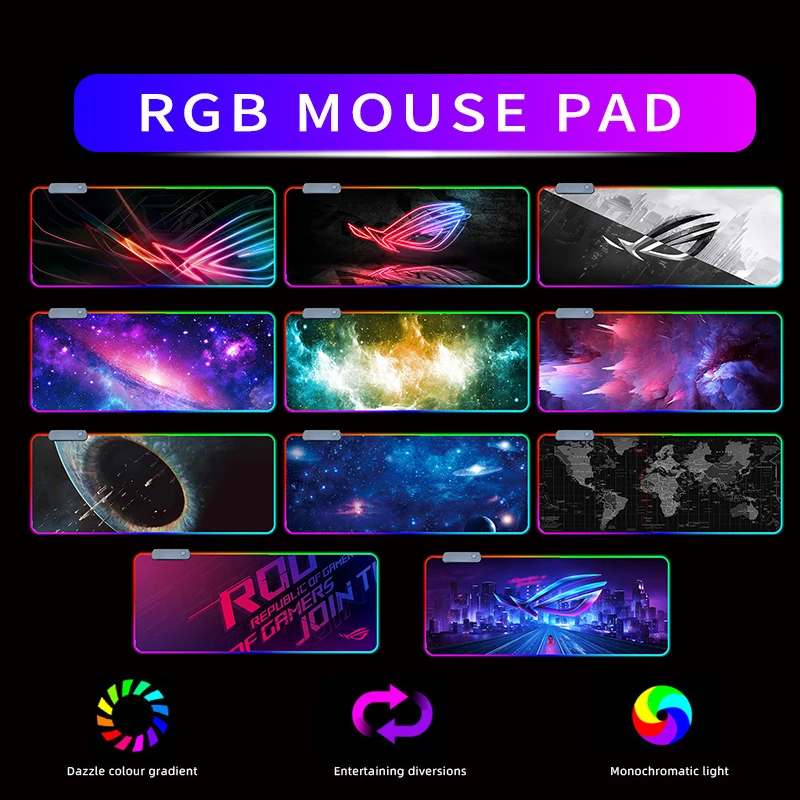 RGB Luminous Pure Black Mouse Pad Thickened Encrypted Large Non-slip Cool E-sports Game Office Table Pad
RGB Luminous Pure Black Mouse Pad Thickened Encrypted Large Non-slip Cool E-sports Game Office Table Pad
