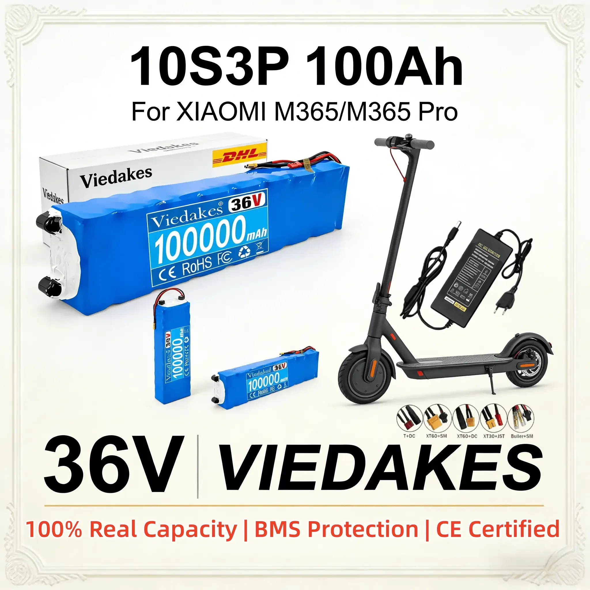 VIEDAKES 36V 100Ah 10S3P High Power Battery Waterproof Bracket for E-bike DIY Power
VIEDAKES 36V 100Ah 10S3P High Power Battery Waterproof Bracket for E-bike DIY Power