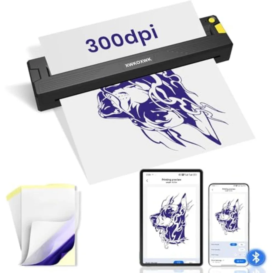 Tattoo Stencil Printer with 3 pcs Transfer Paper and Thermal Paper, Tattoo Machine for BeginnersandArtists, Portable Bluetooth
Tattoo Stencil Printer with 3 pcs Transfer Paper and Thermal Paper, Tattoo Machine for BeginnersandArtists, Portable Bluetooth