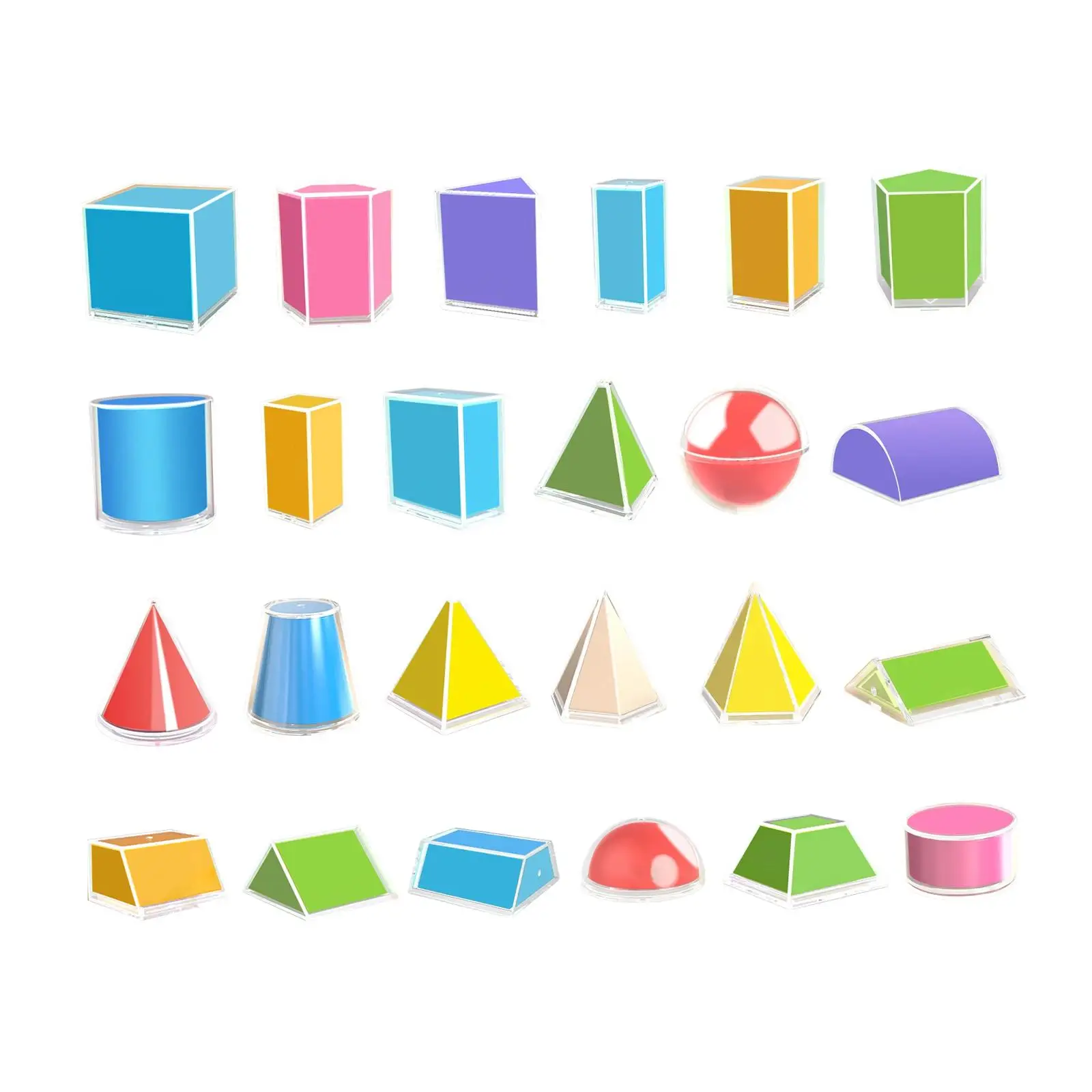 Прозрачные геометрические фигуры-манипулятивы, 3D-модели для изучения математики, развивающие блоки для детей, обучение геометрии, домашнее и школьное обучение
Прозрачные геометрические фигуры-манипулятивы, 3D-модели для изучения математики, развивающие блоки для детей, обучение геометрии, домашнее и школьное обучение