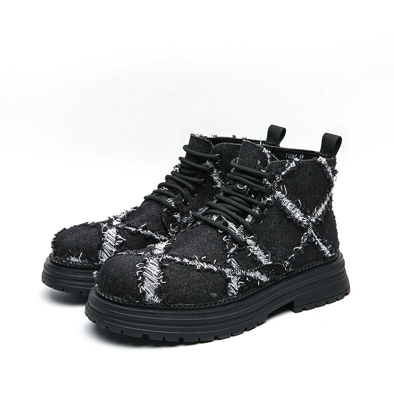 Hight Quality 2026S/A New Street Style Canvas Boots For Men's Black Hombre Teenagers Daily Dress Height Increasing Shoes Lager
Hight Quality 2026S/A New Street Style Canvas Boots For Men's Black Hombre Teenagers Daily Dress Height Increasing Shoes Lager