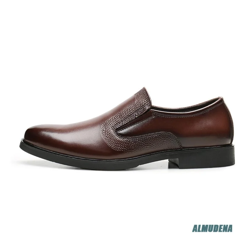 Round Toe Polished Leather Slip-On Loafers Men's Textured Embossed Design Minimalist Business Wedding Daily Formal Dress Shoes
Round Toe Polished Leather Slip-On Loafers Men's Textured Embossed Design Minimalist Business Wedding Daily Formal Dress Shoes