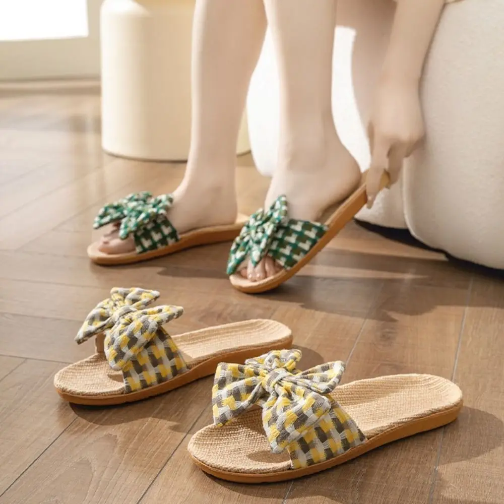 Cozy Ethnic Style Linen Slippers Women Non-Slip Soft Open Toe Slippers Bowknot Sweat Absorption Flat Slippers Women
Cozy Ethnic Style Linen Slippers Women Non-Slip Soft Open Toe Slippers Bowknot Sweat Absorption Flat Slippers Women