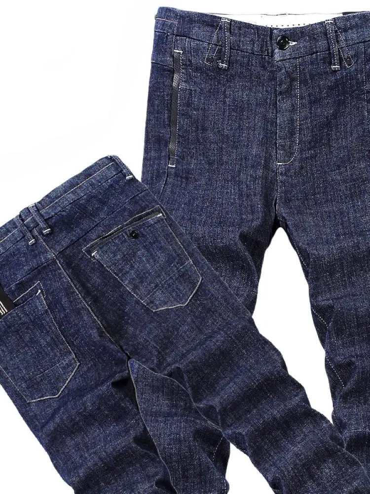 Синие джинсы приталенного кроя для мужчин, эластичные, прямые, длиной до щиколотки, модные, из смесового хлопка и полиэстера, с высокой степенью растяжимости, для осени и зимы
Синие джинсы приталенного кроя для мужчин, эластичные, прямые, длиной до щиколотки, модные, из смесового хлопка и полиэстера, с высокой степенью растяжимости, для осени и зимы