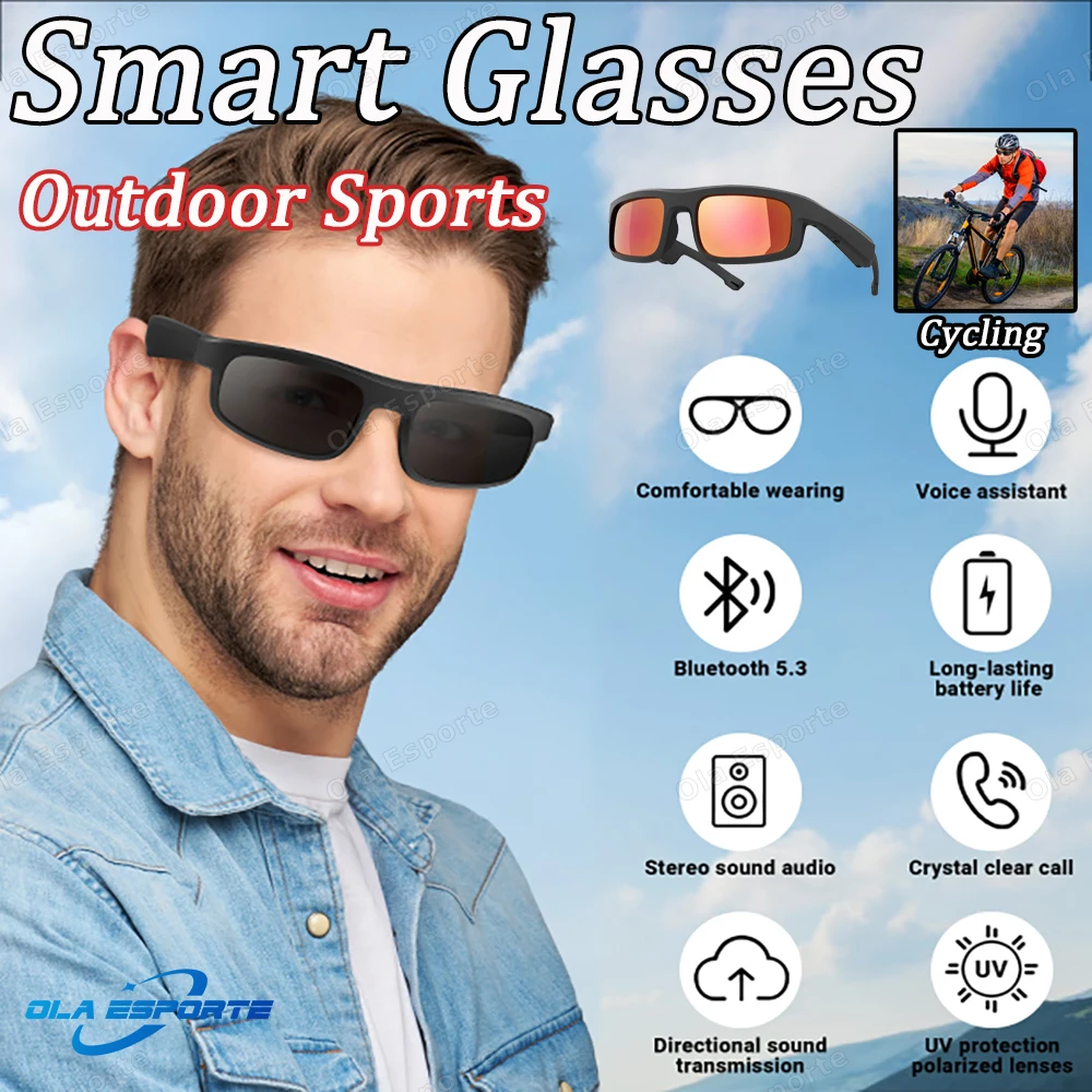 New Wireless Bluetooth Smart Glasses Ultraviolet-proof Call Music glasses Outdoor Sport Headphones HIFI Black Sunglasses Cycling
New Wireless Bluetooth Smart Glasses Ultraviolet-proof Call Music glasses Outdoor Sport Headphones HIFI Black Sunglasses Cycling