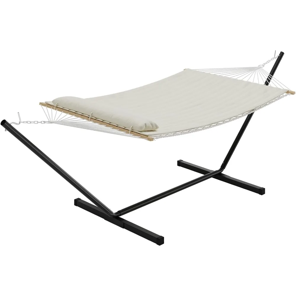 Double Hammock with Space Saving Steel Stand Included, Standing Hammocks with PP Cotton Pad and Pillow, Handmade Cotton
Double Hammock with Space Saving Steel Stand Included, Standing Hammocks with PP Cotton Pad and Pillow, Handmade Cotton