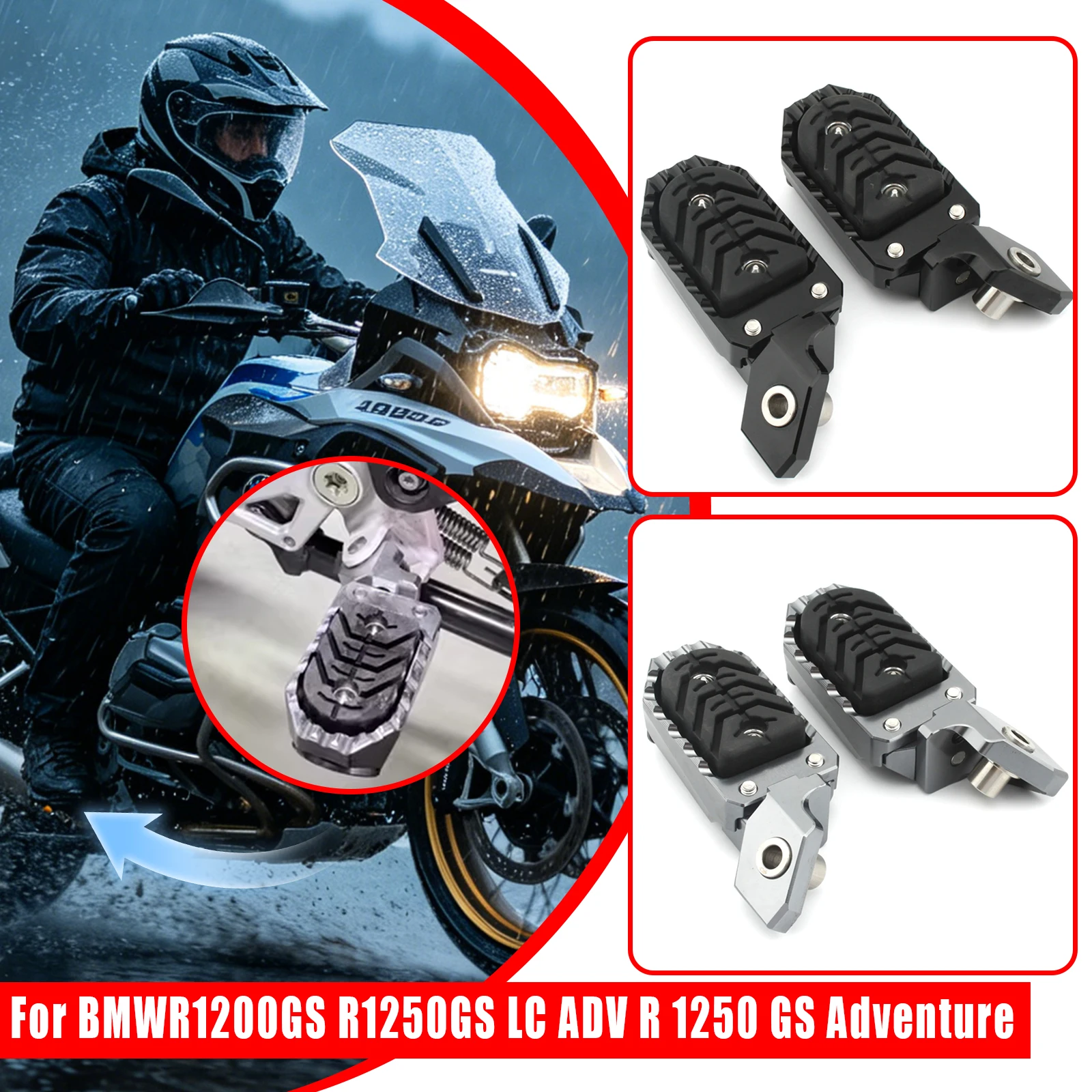 Motorcycle Adjustable Pedals Foot Peg For BMW R1200GSR1250GS R1300GS R 1300 GS GS1300 ADV R1300GSA 2023 2024 2025 ADVENTURE
Motorcycle Adjustable Pedals Foot Peg For BMW R1200GSR1250GS R1300GS R 1300 GS GS1300 ADV R1300GSA 2023 2024 2025 ADVENTURE