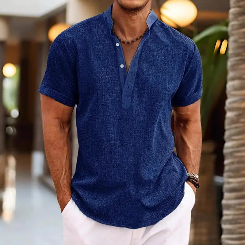 Мужской летний кардиган с воротником-стойкой, дышащий, влагоотводящий, из хлопка, с коротким рукавом, модный
Мужской летний кардиган с воротником-стойкой, дышащий, влагоотводящий, из хлопка, с коротким рукавом, модный