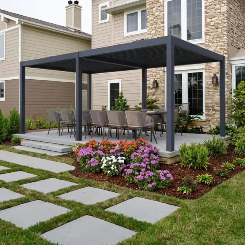 Amas Luxury Bioclimatic Patio Waterproof Powder Coated Aluminium Louvered Hardtop Pergola & Gazebo for Outdoor Use
Amas Luxury Bioclimatic Patio Waterproof Powder Coated Aluminium Louvered Hardtop Pergola & Gazebo for Outdoor Use