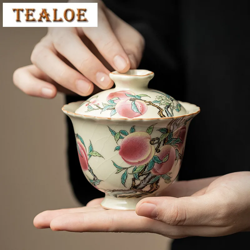 160 мл антикварная Ru Kiln Gaiwan японская девять персиковых цветов, рот, чайная варенька, чайник, крышка, миска для украшения чайного оборудования
160 мл антикварная Ru Kiln Gaiwan японская девять персиковых цветов, рот, чайная варенька, чайник, крышка, миска для украшения чайного оборудования