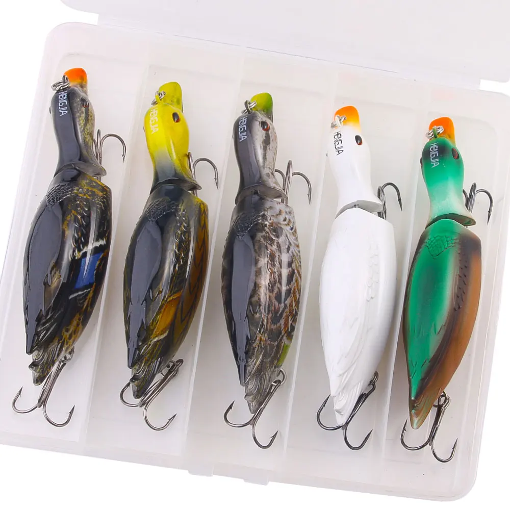 13cm 35g 5PCS/BOX Wholesale Topwater Floating Artificial Hard Baits Lifelike Duck Shape Multi Jointed Fishing Lures
13cm 35g 5PCS/BOX Wholesale Topwater Floating Artificial Hard Baits Lifelike Duck Shape Multi Jointed Fishing Lures