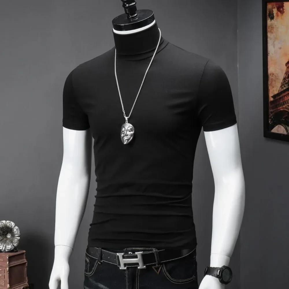 Harajuku Korean Style Men's High Neck Short Sleeve T-Shirt Casual Luxury Golf Wear Summer Tees Fashionable Black Undershirt Man
Harajuku Korean Style Men's High Neck Short Sleeve T-Shirt Casual Luxury Golf Wear Summer Tees Fashionable Black Undershirt Man