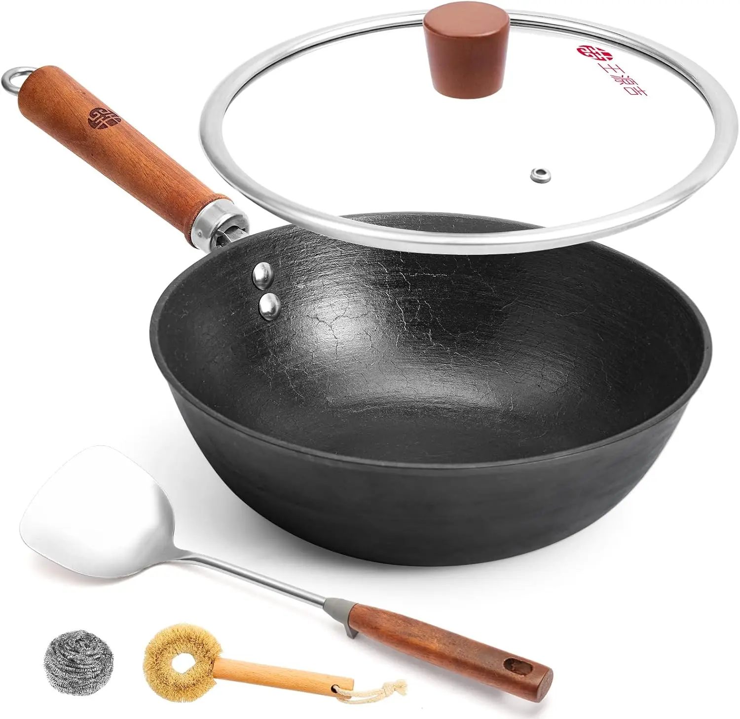 Cast Iron Wok Pan with Lid, 10.2 Inch Flat Bottom Stir Fry Skillet, Uncoated Traditional Chinese Iron Pot for 1-2 People, for
Cast Iron Wok Pan with Lid, 10.2 Inch Flat Bottom Stir Fry Skillet, Uncoated Traditional Chinese Iron Pot for 1-2 People, for