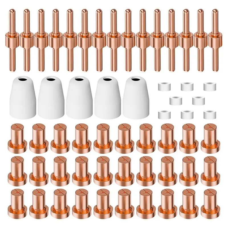 60 шт. расходных материалов для плазменной резки PT31, высококачественные сопла, электроды и наконечники для CUT-40, CUT-50
60 шт. расходных материалов для плазменной резки PT31, высококачественные сопла, электроды и наконечники для CUT-40, CUT-50