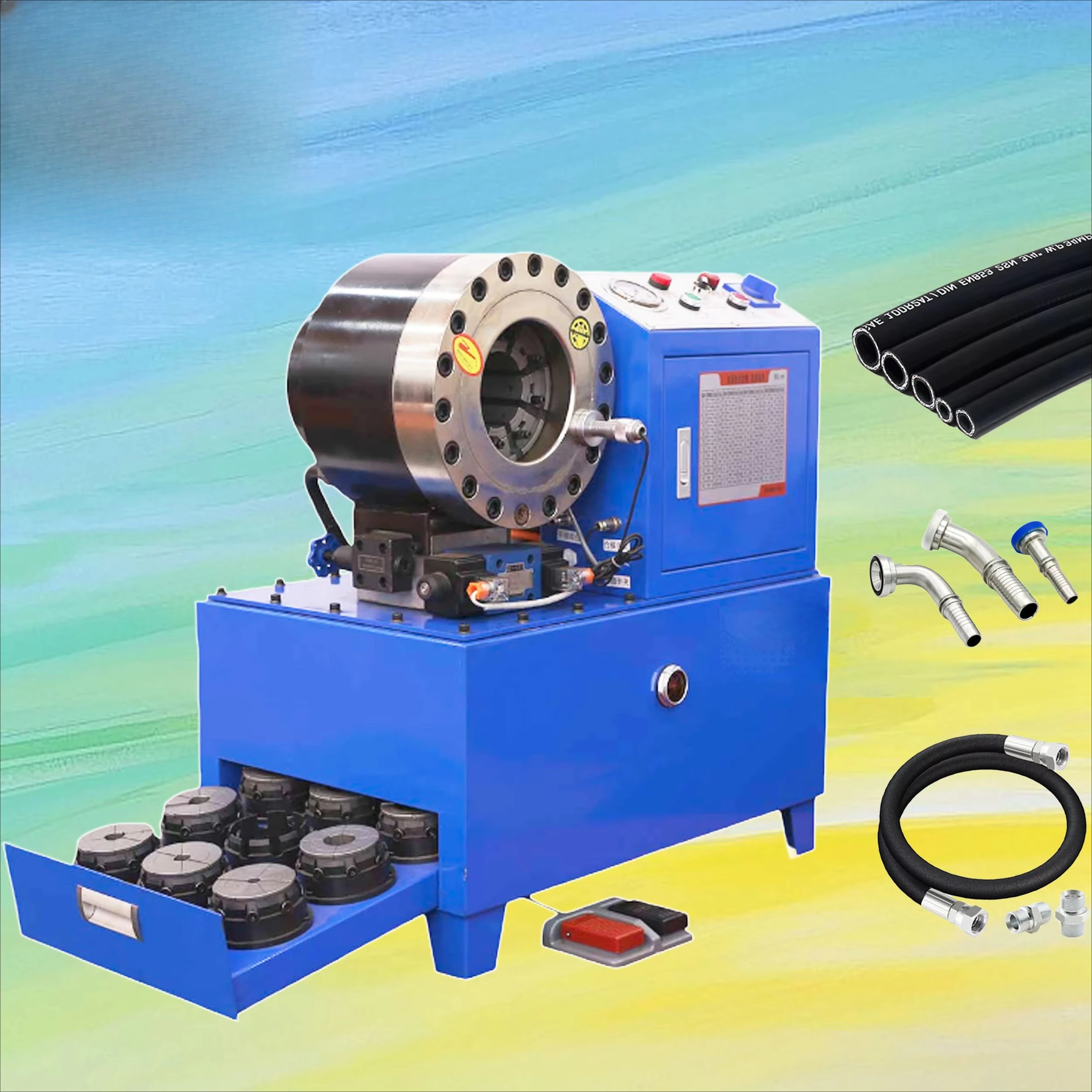 1/4 to 2 Inch Industrial Hydraulic Hose Crimping Machine 4SH with Die Sets and Engine Core Component
1/4 to 2 Inch Industrial Hydraulic Hose Crimping Machine 4SH with Die Sets and Engine Core Component