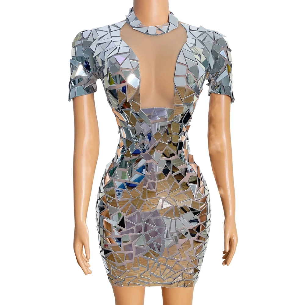 Shining Mirrors Mesh Transparent Short Dress for Women Sexy Celebrate Evening Birthday Photo Shoot Performance Show Stage Wear
Shining Mirrors Mesh Transparent Short Dress for Women Sexy Celebrate Evening Birthday Photo Shoot Performance Show Stage Wear