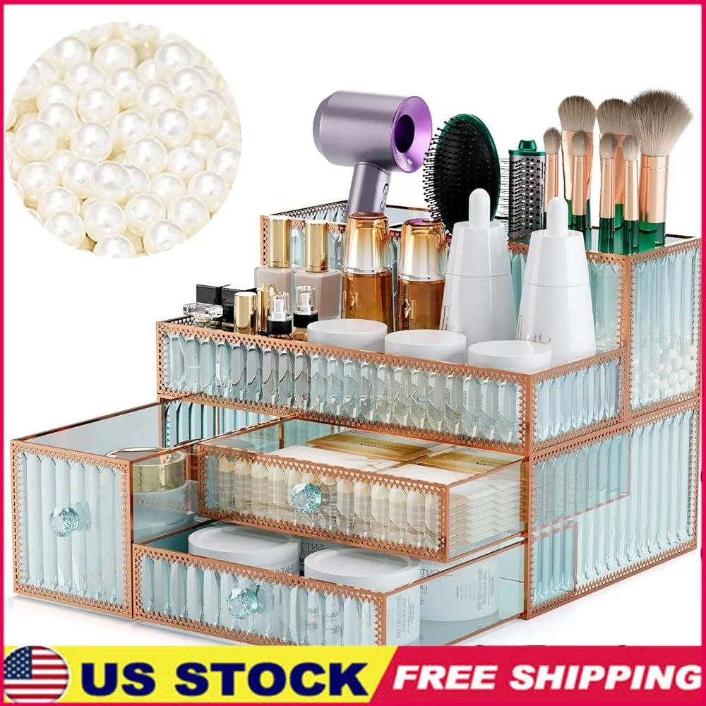 Tempered Glass Makeup Organizer Bathroom Counter Hair Tools Cosmetics Brushes Perfume Holder Multi-Purpose Skincare Storage 
Tempered Glass Makeup Organizer Bathroom Counter Hair Tools Cosmetics Brushes Perfume Holder Multi-Purpose Skincare Storage